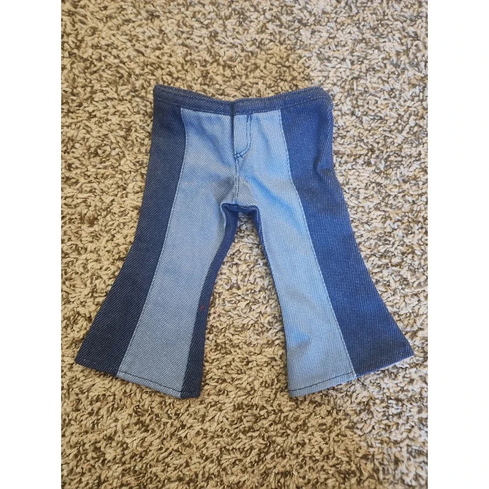 American Girl Two‎ Tone Blue Denim Flare Leg Doll Jeans Bell Bottoms